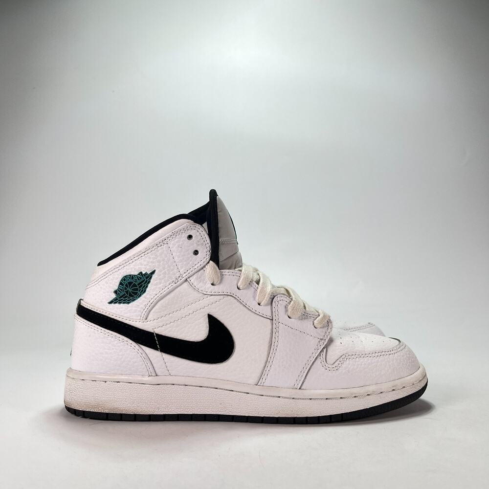 Air Jordan 1 Retro Mid GS Hyper Jade Casual Sneakers 554725-122 Youth Size 5.5Y